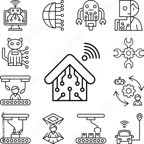 Home connection demotics icon in a collection with other items