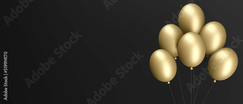 Golden balloons banner