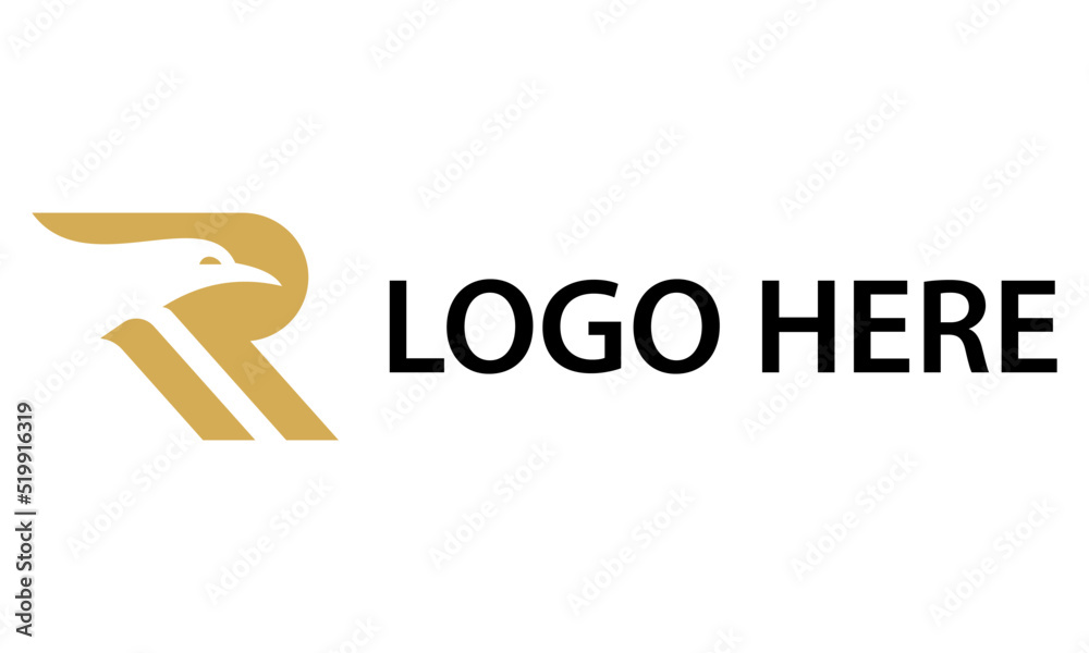 Yellow Color Initial Letter R Flying Freedom Bird Logo Design Yellow Color Initial Letter R Flying Freedom Bird Logo Design