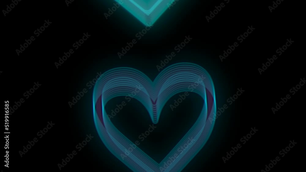 Romantic hearts pattern with neon blue color, motion abstract disco, club and party style background Romantic hearts pattern with neon blue color, motion abstract disco, club and party style background