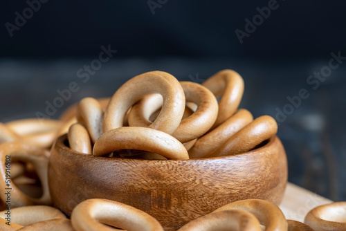 a large amount of traditional snacks round cracknel photo
