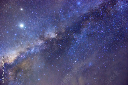 Fototapeta Naklejka Na Ścianę i Meble -  Milky way galaxy with stars and space dust in the universe, long speed exposure, Night landscape with colorful Milky Way, Starry sky  at summer, Beautiful Universe, Space background.