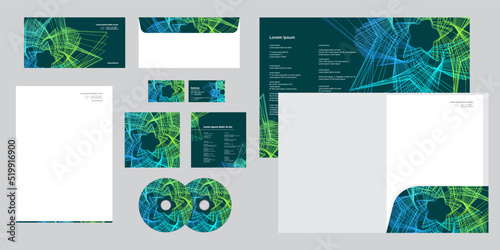Abstract Star Triangle Lines Overlapping Gradient Mess Corporate Business Identity Stationery