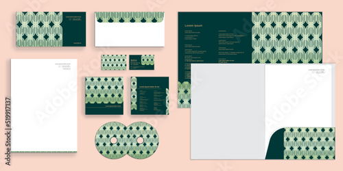 Abstract Lines Pattern Rounded Glossy Modern Corporate Business Identity Stationery
