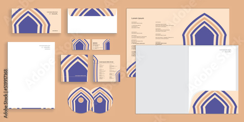 Elegant Crest Emblem Lines Modern Corporate Business Identity Stationery