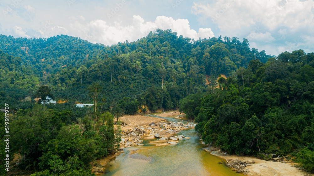 Aerial drone view of forest scenery in Hutan Lipur Belukar Bukit, Kuala Berang, Terengganu, Malaysia. Aerial drone view of forest scenery in Hutan Lipur Belukar Bukit, Kuala Berang, Terengganu, Malaysia.