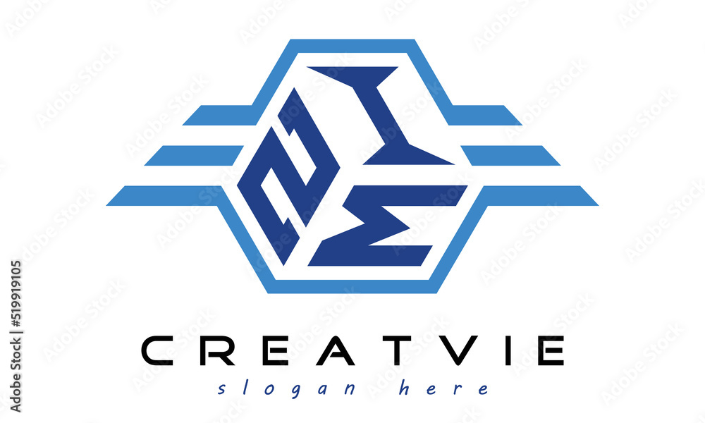 ZIM three letter geometrical wings logo design vector template. wordmark logo | emblem logo | monogram logo | initial letter logo | typography logo | business logo | minimalist logo | - obrazy, fototapety, plakaty 
