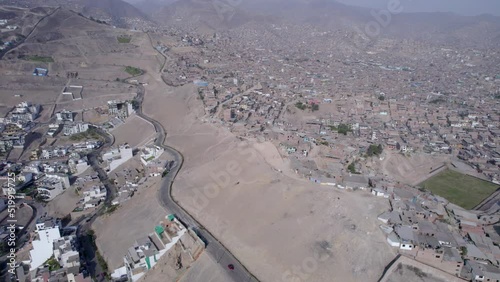 Aerial view of the municipalities of Santiago de Surco and San Juan de Miraflores in Lima, Peru photo