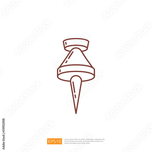 Paper Pushpin Stationery Line Icon