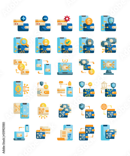 digital wallet technology flat icon