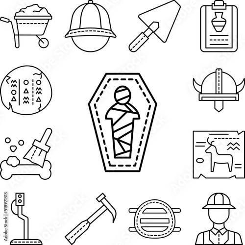 Wallpaper Mural mummy, coffin icon in a collection with other items Torontodigital.ca