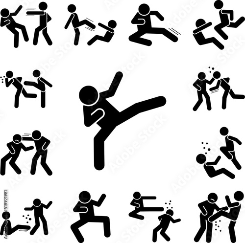 Kick man icon in a collection with other items