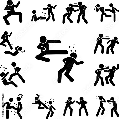 Canvas Print Blood fight brawl icon in a collection with other items