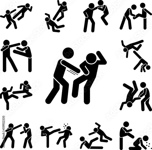 Hit men stomach icon in a collection with other items