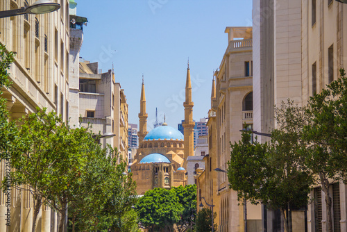 Beautiful view of Mohammad Al-Amin Mosque and Downtown Beirut, Lebanon photo