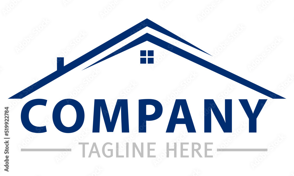 Blue Color Creative Simple Modern House Logo Design Blue Color Creative Simple Modern House Logo Design