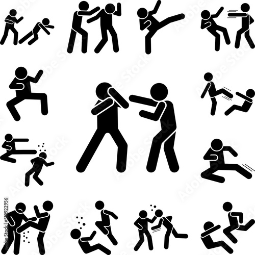 Punch men kick icon in a collection with other items
