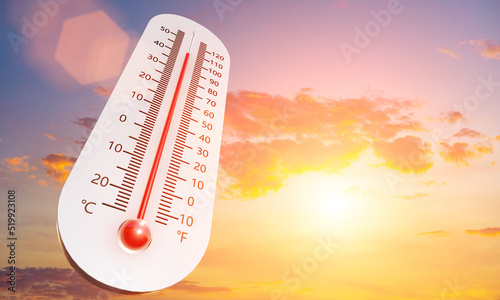 Fotografie, Obraz A thermometer that goes off the charts in a scorching summer