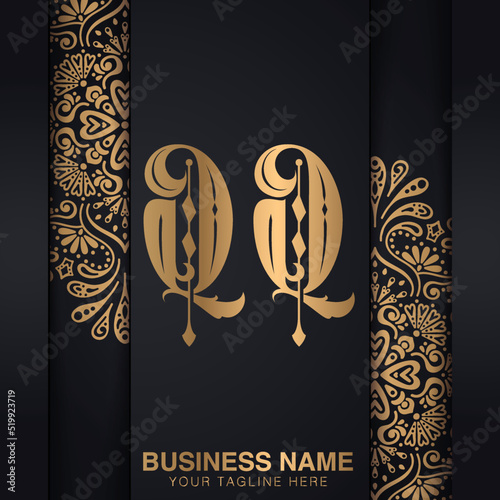QQ initial logo | initial based abstract modern minimal creative logo, vector template image. luxury logotype logo, real estate homie logo. typography logo. initials logo.
