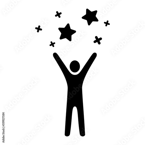 person dreaming for success icon