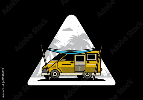 Van camper and flysheet illustration design