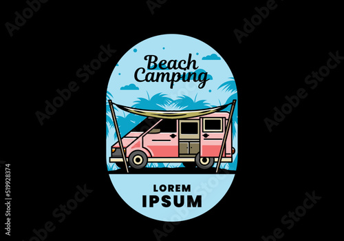 Van camper and flysheet illustration design