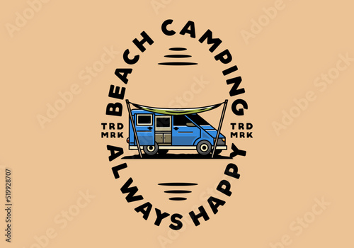 Van camper and flysheet illustration design