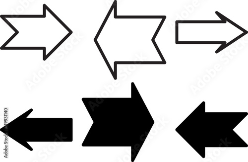 Set arrow icon vector illustration on white background