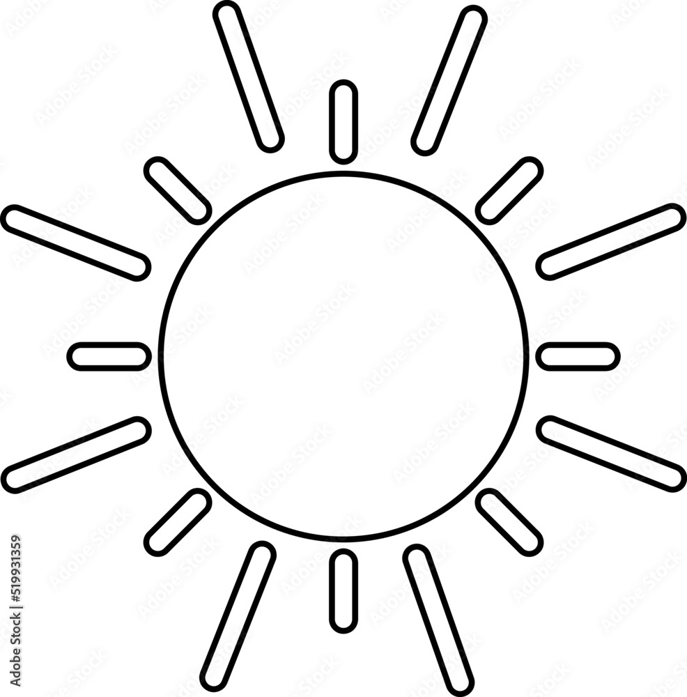 Sun Summer Icon Vector Design Illustration on white background..eps