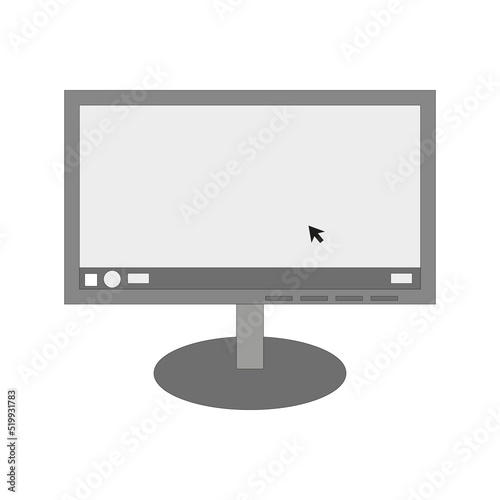 Desktop monitor computer. Digital space. Vector illustration. stock image.