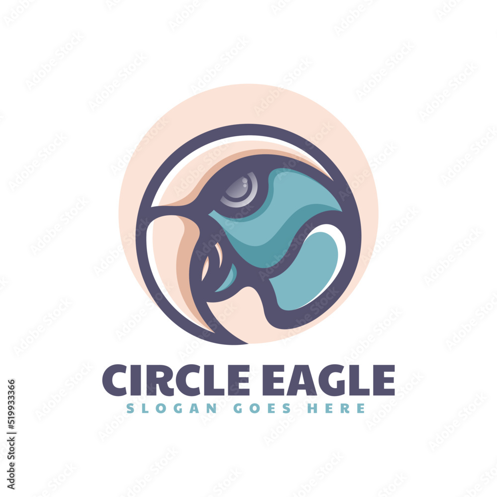 Vector Logo Illustration Circle Eagle Simple Mascot Style. Vector Logo Illustration Circle Eagle Simple Mascot Style.