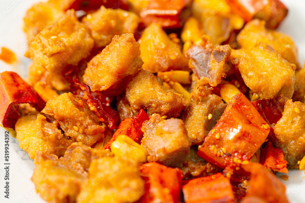 Fried Chicken and Spicy Chili Fries Fried Chicken and Spicy Chili Fries