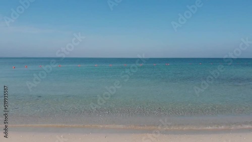 Aerial view of Playa Blanca beach in Baru Island, Cartagena de Indias, Colombia