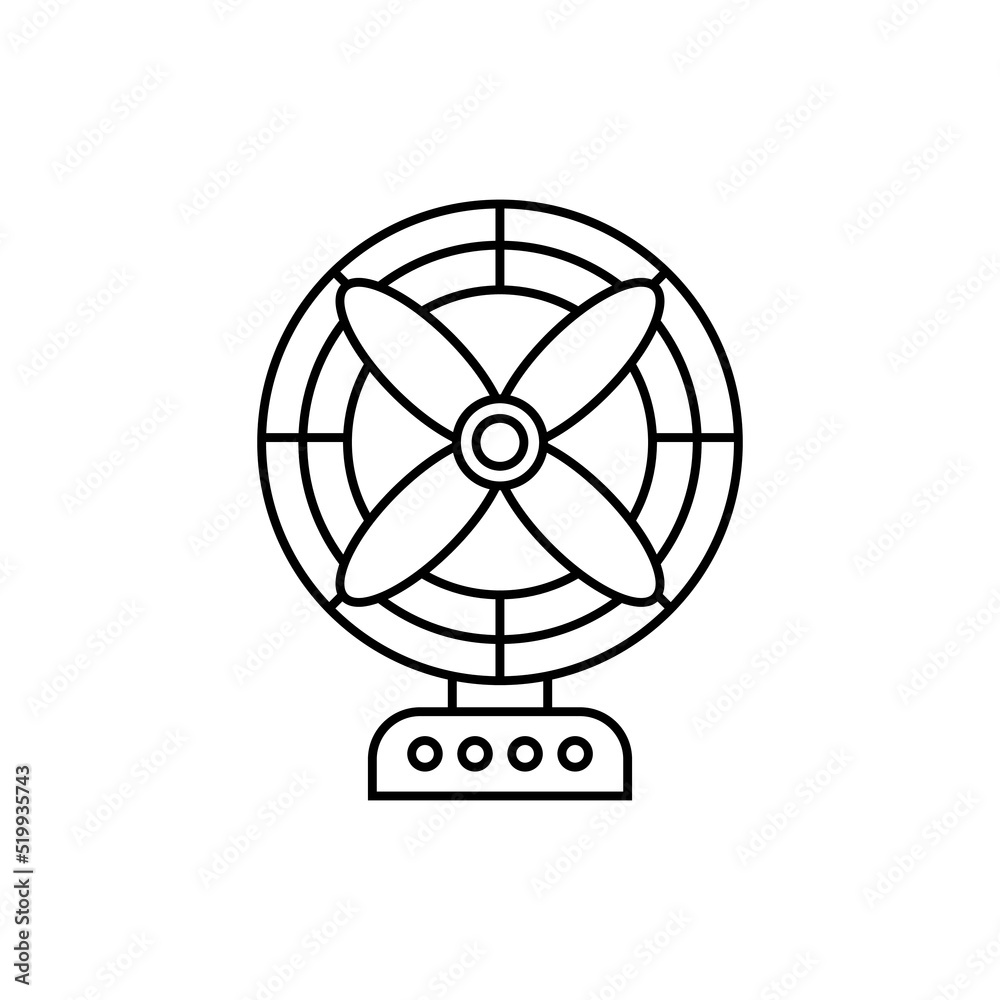 Floor fan line icon. Vector isolated on transparent background Floor fan line icon. Vector isolated on transparent background