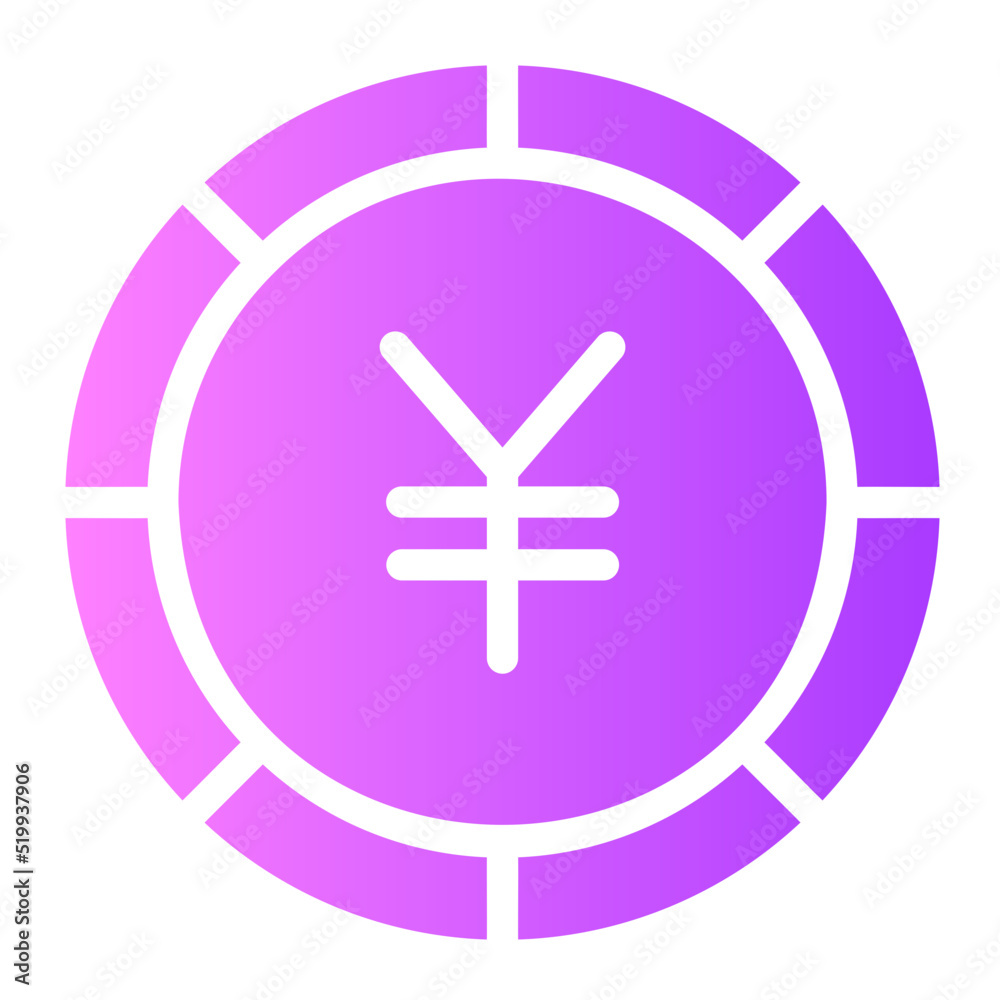 Fototapeta premium yen gradient icon