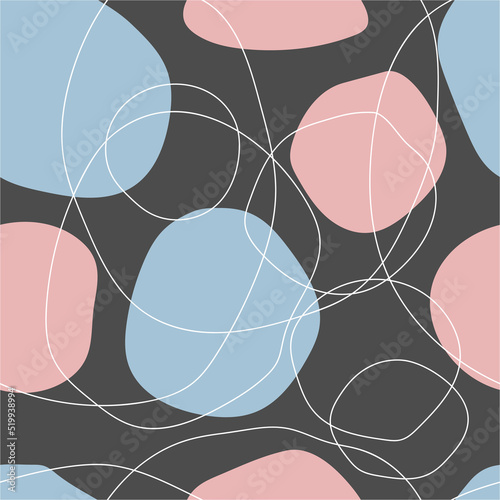 Artistic organic seamless pattern with circles