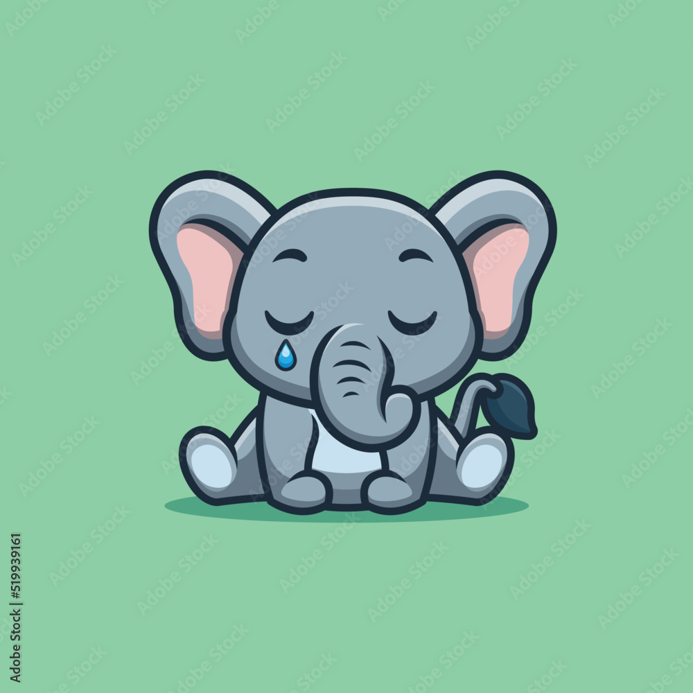 Cute Elephants Kawaii Vector & Photo (Free Trial)