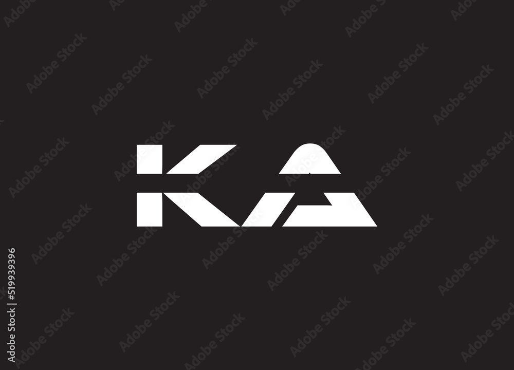 KA creative modern monogram minimalist logo design - obrazy, fototapety, plakaty 
