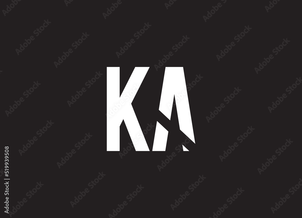 KA creative modern monogram minimalist logo design - obrazy, fototapety, plakaty 