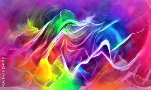 Abstract composition of wavy elements with gradients and blur effects © Ekaterina Glazkova