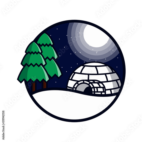 snowy logo design. logo illustration design