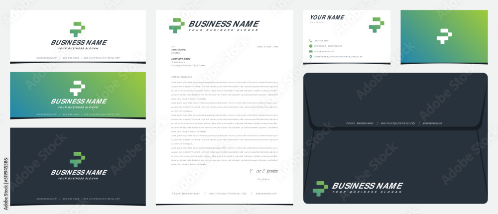 TD or DT digital logo with stationery, business cards and social media banner designs