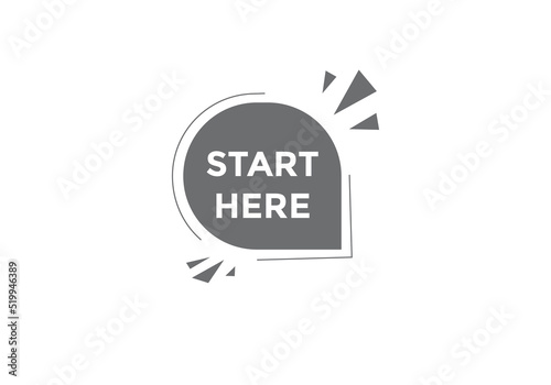 Start here text web template. Vector Illustration. 
