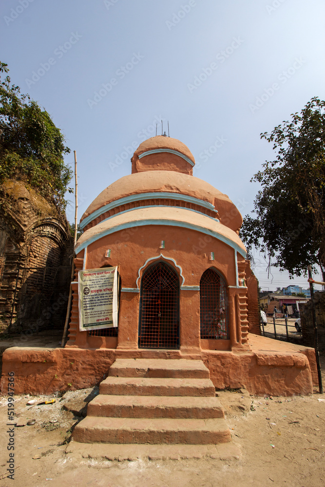 Fototapeta premium Tollygunge, Kolkata, 05th February, 2021: Ancient Radhanath Temple at Tollygunge Kolkata. Old temple made by King of Bawali.