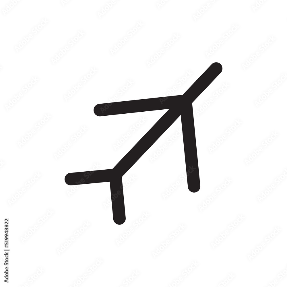 Plane line vector icon isolated white background Plane line vector icon isolated white background