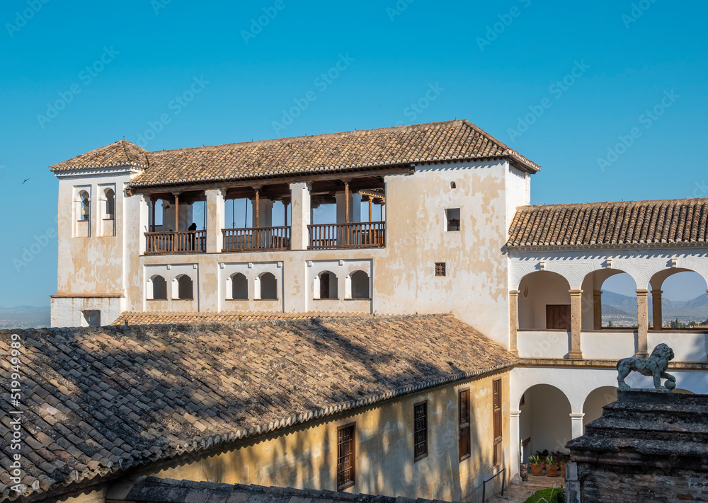 Antiguo palacio del Generalife del siglo XII en la Alhambra de Granada, España
