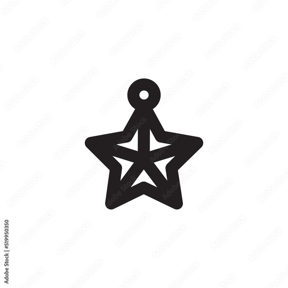 Simple star ornament icon, Vector outline icon on white background. Simple star ornament icon, Vector outline icon on white background.