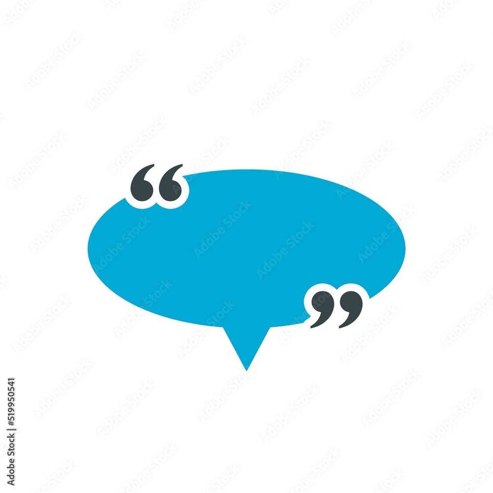 Speech Bubble Quote Icon. Quote Bubble Text isolated on white background Speech Bubble Quote Icon. Quote Bubble Text isolated on white background