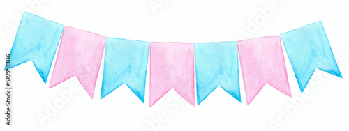 Watercolor garland for gender party