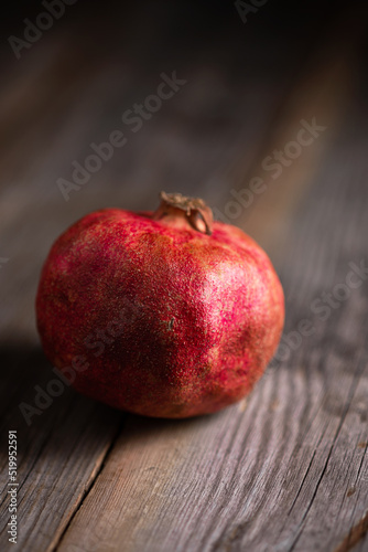 pomegranate on wooden background